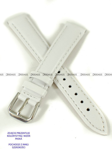 Skórzany pasek do zegarka Pacific W94.20.7.7, 20 mm, Biały