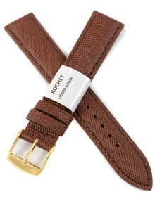 Pasek skórzany do zegarka - Rochet Opaline 5381803ST - 18 mm - Brązowy
