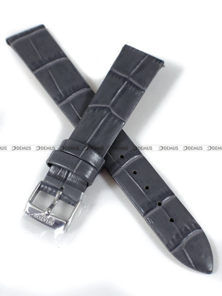 Skórzany pasek do zegarka Aviator Aviator V.1.33.0, 16 mm, Szary