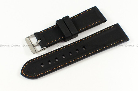 Pasek do zegarka z tworzywa Chermond PG1.24MM.1.5, 24 mm, Czarny