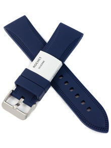 Pasek silikonowy do zegarka - Rochet Birdy 8392206ST - 22 mm - Niebieski