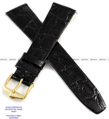 Pasek skórzany z krokodyla do zegarka - Hirsch Prestige Croco 02208050-1-16 - 16 mm