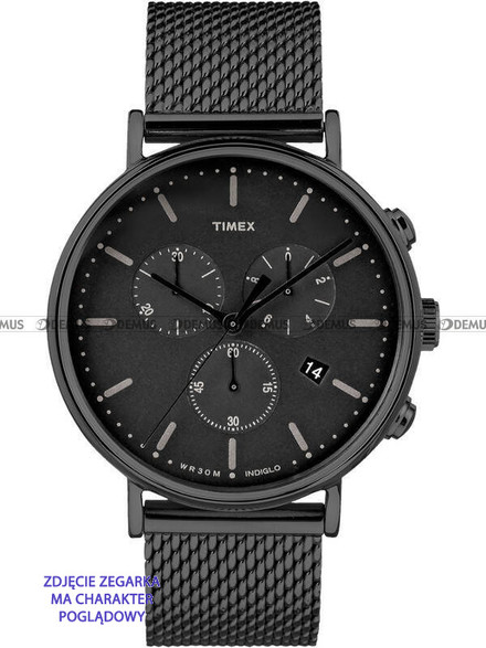 Siateczkowa (mesh) bransoleta do zegarka Timex PW2R27300, 20 mm, Czarna