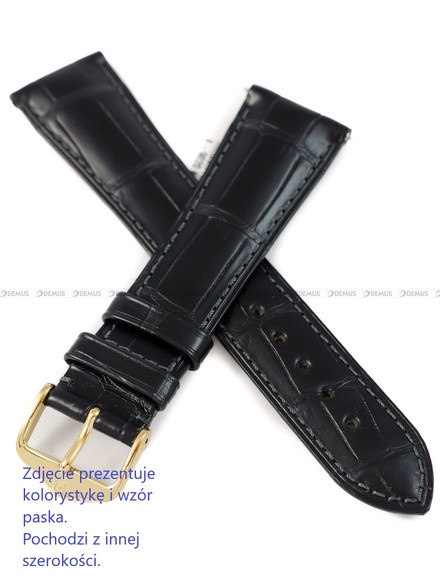 Pasek skórzany z aligatora do zegarka - Hirsch London 04207159-1-14 - 14 mm