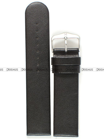 Skórzany pasek do zegarka Hirsch 17872050-2-24, 24 mm, Czarny