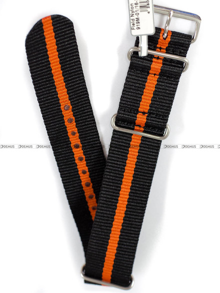 Pasek NATO nylonowy do zegarka - Fluco Field 919M-01/16-22 - 22 mm