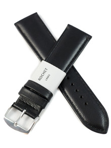 Pasek skórzany do zegarka - Rochet Screen 6330801 - 22 mm - Czarny