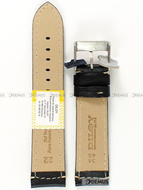Skórzany pasek do zegarka Diloy P354.22.1, 22 mm, Czarny