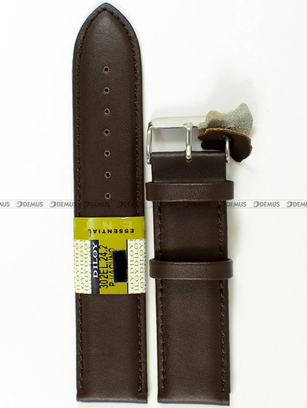 Skórzany pasek do zegarka Diloy 302EL.24.2, 24 mm, Brązowy