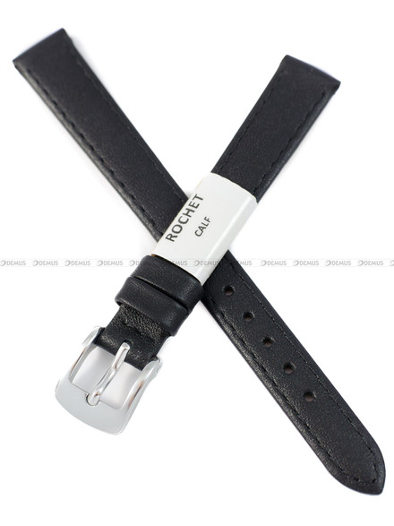 Pasek skórzany do zegarka - Rochet Leeds 6130301 - 12 mm - Czarny