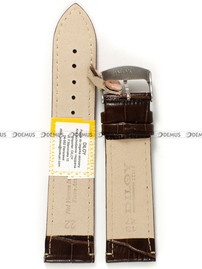 Skórzany pasek do zegarka Diloy 402.22.2, 22 mm, Brązowy