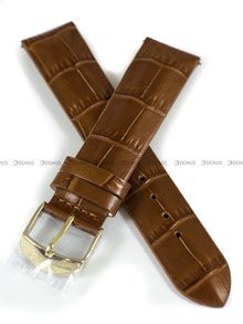 Skórzany pasek do zegarka Vostok Undine-skórzany-złoty-croco-zł-kl., 20 mm, Brązowy