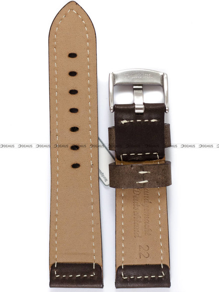 Pasek skórzany do zegarka - Fluco Snow-Calf 338M-02-22 - 22 mm