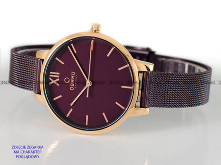 Siateczkowa (mesh) bransoleta do zegarka Obaku V209LXVNMN, 12 mm, Brązowa