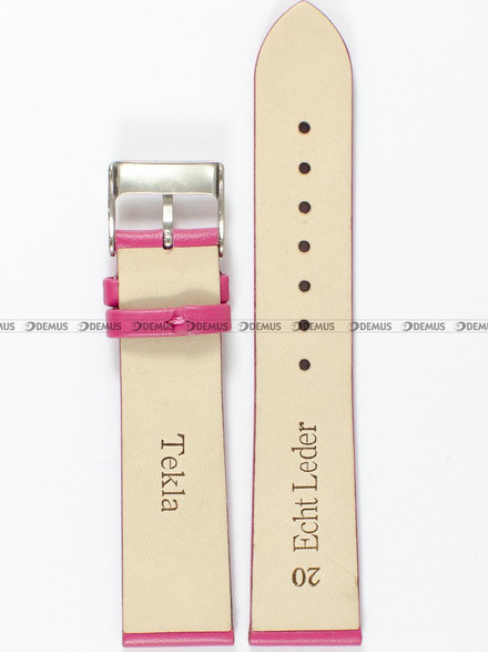 Skórzany pasek do zegarka Tekla PT8.20.14, 20 mm, Fioletowy