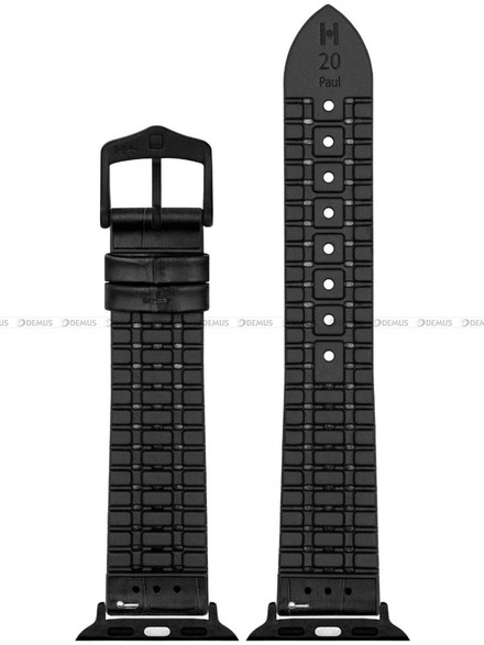 Pasek skórzano-kauczukowy z adapterem do Apple Watch - Hirsch Paul 0925028050AD-5-22 - 22 mm - Zestaw