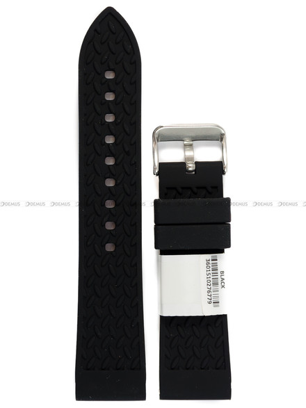 Pasek silikonowy do zegarka - Rochet Birdy 8392201ST - 22 mm - Czarny