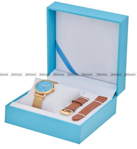 Zegarek Damski Balticus New Sky, gold, blue pearl - W zestawie dodatkowy pasek