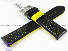Skórzany pasek do zegarka Morellato A01X5272C91197CR18, 18 mm, Czarny, Żółty