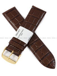 Pasek skórzany do zegarka - Rochet Charleston 5492403ST - 24 mm - Brązowy