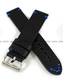 Skórzany pasek do zegarka Tekla PT-HM1-22.1.5, 22 mm, Czarny