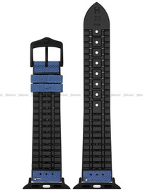 Pasek metariałowo-kauczukowy z adapterem do Apple Watch - Hirsch Arne 0925090080AD-5-20 - 20 mm - zestaw