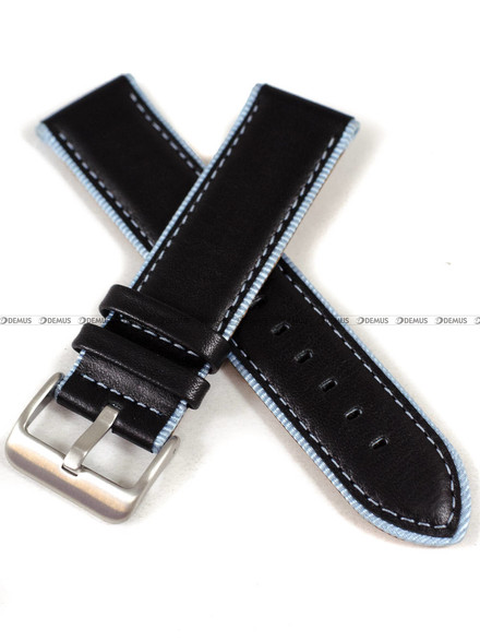 Skórzany pasek do zegarka Tekla PT10.22.1.2, 22 mm, Czarny