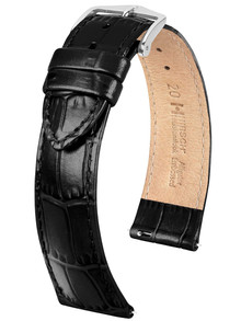 Skórzany pasek do zegarka Hirsch 03427050-2-22, 22 mm, Czarny