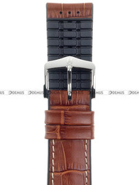Skórzano-kauczukowy pasek do zegarka Hirsch 0925128070-2-22, 22 mm, Brązowy