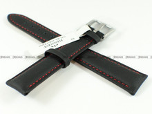 Skórzany pasek do zegarka Bisset BS-158-18-1-4 XL, 18 mm, Czarny