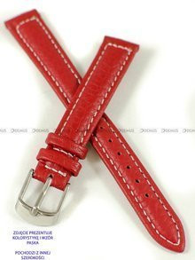 Skórzany pasek do zegarka Pacific W71.22.4.7, 22 mm, Czerwony