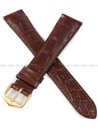 Pasek skórzany z aligatora do zegarka - Hirsch London 04207019-1-21 - 21 mm - Zwężany