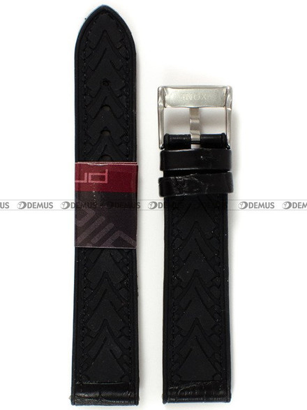 Pasek do zegarka z poliuretanu pokrytego skórą Diloy 420.20.1.1, 20 mm, Czarny