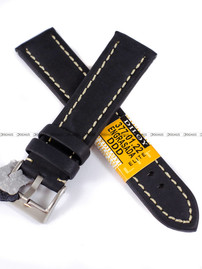 Skórzany pasek do zegarka Diloy 377.22.1, 22 mm, Czarny