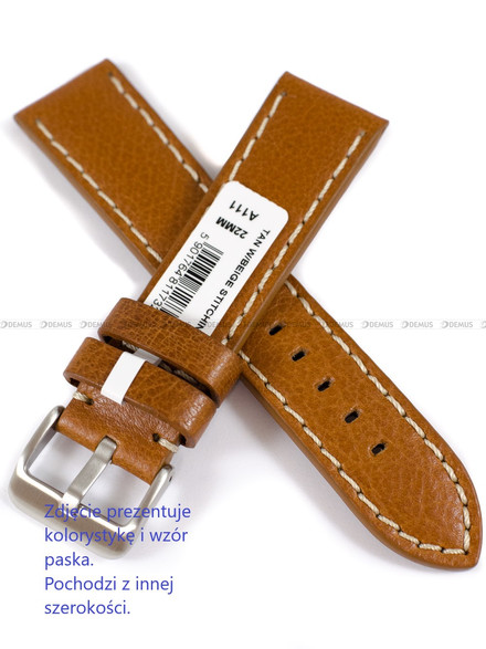 Pasek skórzany do zegarka - Chermond A111.24.3.22 - 24 mm