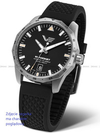 Pasek silikonowy czarny do zegarka Vostok Europe N-1 Rocket NH35A-125A747 - 20 mm