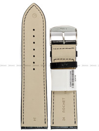Pasek skórzany do zegarka - Rochet Charleston 5492401ST - 24 mm - Czarny