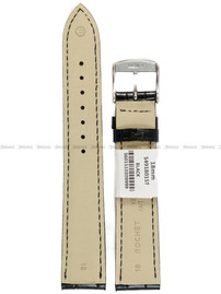 Pasek skórzany do zegarka - Rochet Charleston 5491801ST - 18 mm - Czarny