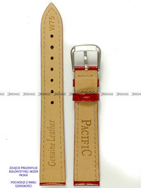 Skórzany pasek do zegarka Pacific W75.18.4.4, 18 mm, Czerwony