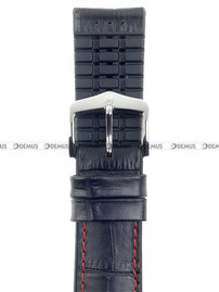 Skórzano-kauczukowy pasek do zegarka Hirsch 00925128052-2-20, 20 mm, Czarny