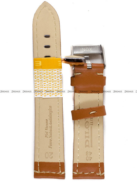 Skórzany pasek do zegarka Diloy P354.20.3, 20 mm, Brązowy