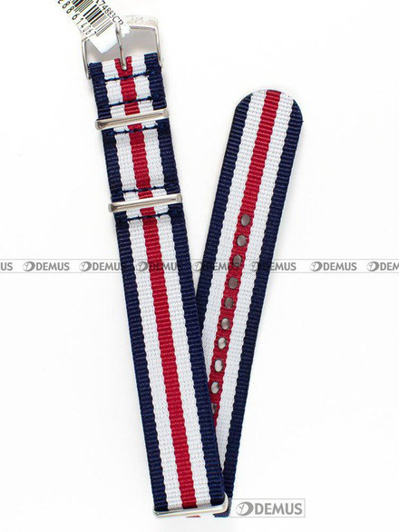 Nylonowy pasek do zegarka Morellato A01U3972A74883CR18, 18 mm, Granatowy, Biały, Czerwony