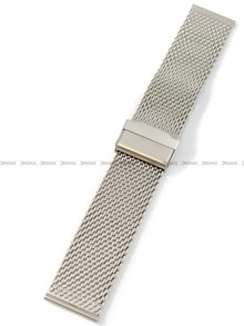Bransoleta mesh do zegarka - BMS03.24.Z-GSP - 24 mm - z zabezpieczeniem - srebrna
