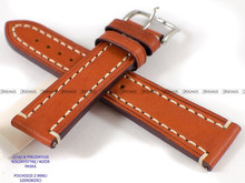 Skórzany pasek do zegarka Hirsch 10900270-2-24, 24 mm, Brązowy