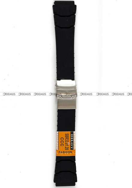 Poliuretanowy pasek do zegarka Diloy SBR33.20.1, 20 mm, Czarny