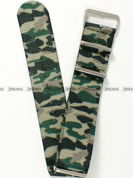 Nylonowy pasek do zegarka Nato PNN2.24.33, 24 mm, Zielony, Moro