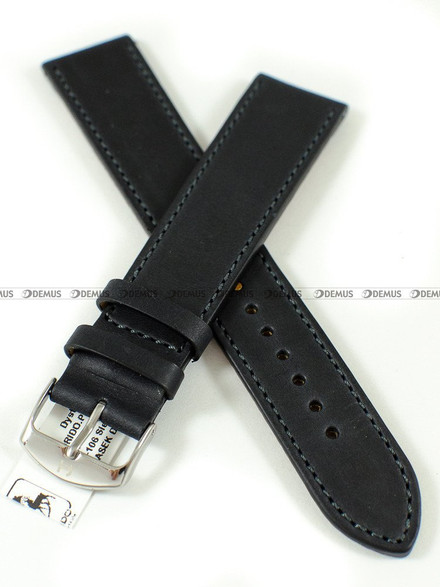 Skórzany pasek do zegarka Horido 9201SL.01.22S, 22 mm, Czarny