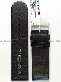 Skórzany pasek do zegarka Hirsch 17852080-2-24, 24 mm, Niebieski