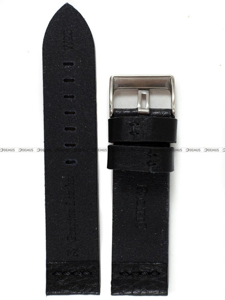 Skórzany pasek do zegarka Pacific W23.24.1.1, 24 mm, Czarny