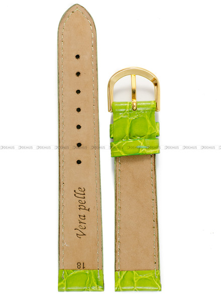 Pasek skórzany do zegarka - Demus PSD5.18.11-G - 18 mm